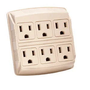 Adaptador 6 Salidas Genemax 2P+T 15A 125V Marfil